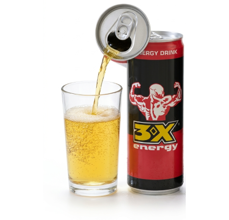 3X Energy Drink poured into a glass