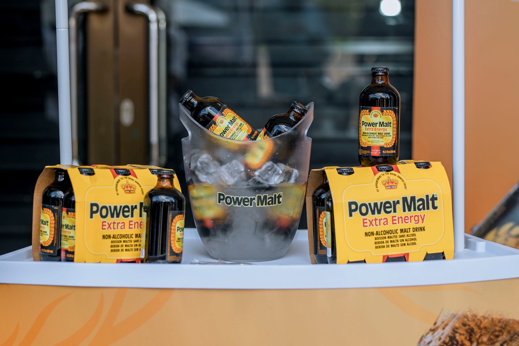 Power Malt chilled display and retail packs