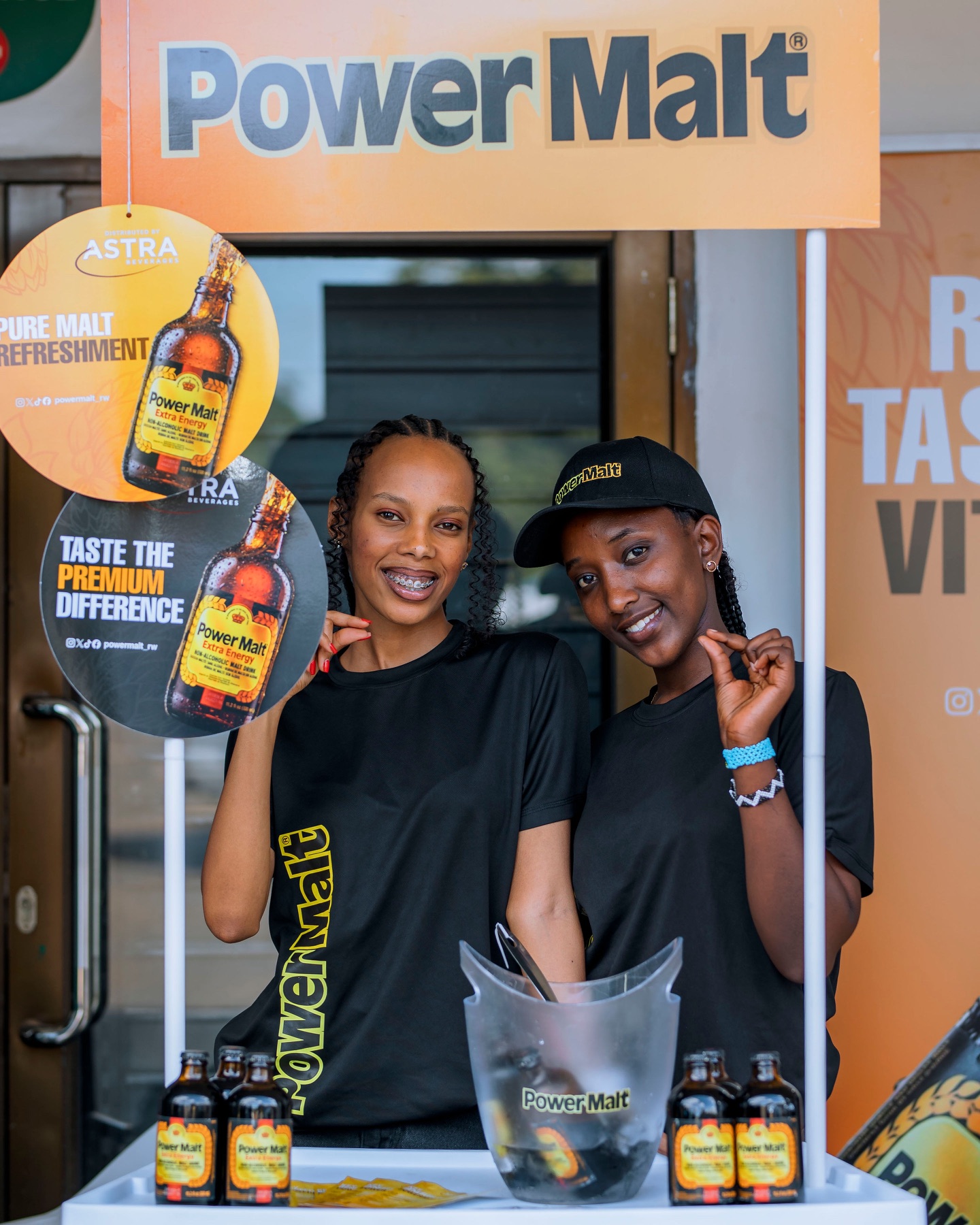 Power Malt ambassadors smiling at the activation