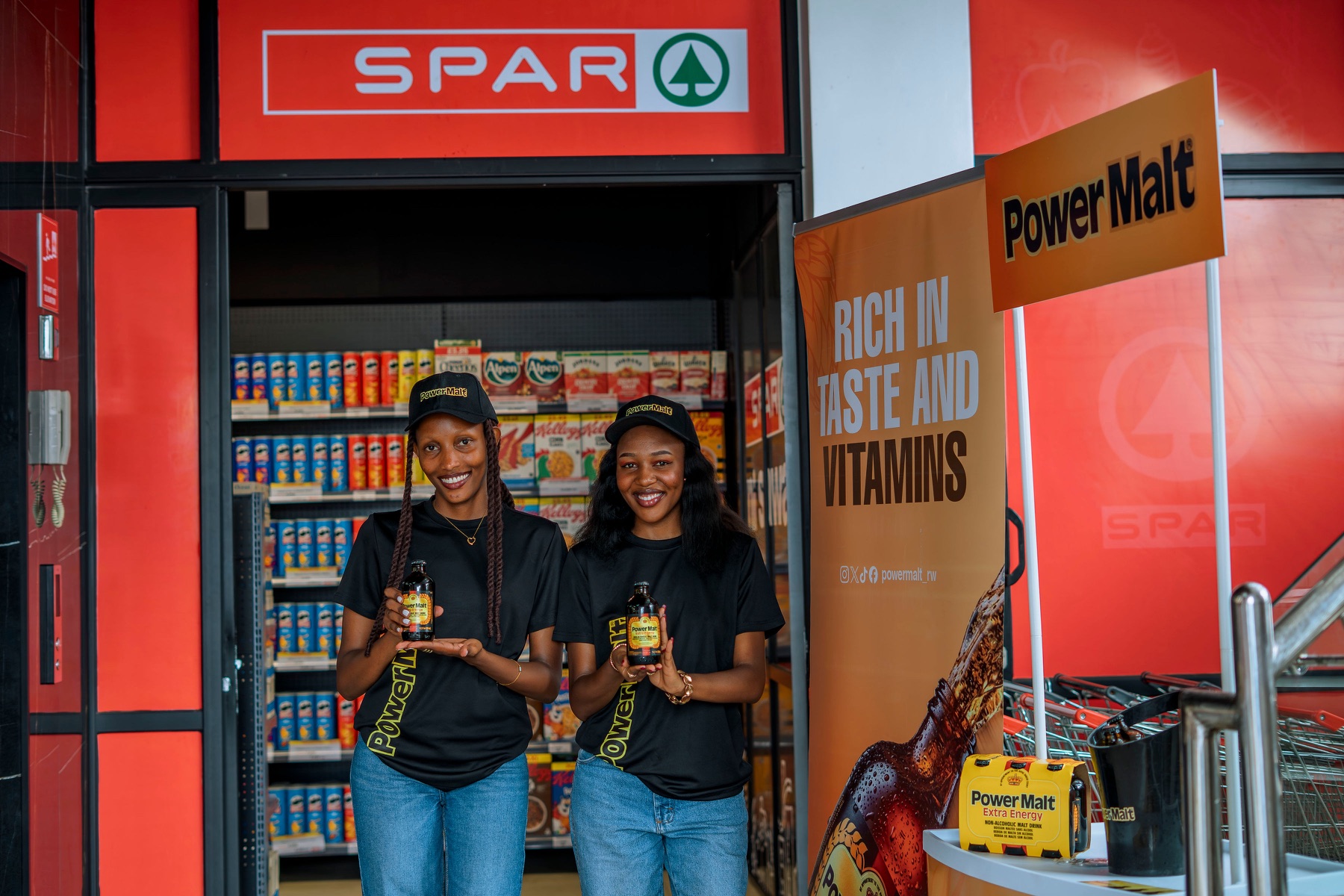 Power Malt activation outside SPAR supermarket